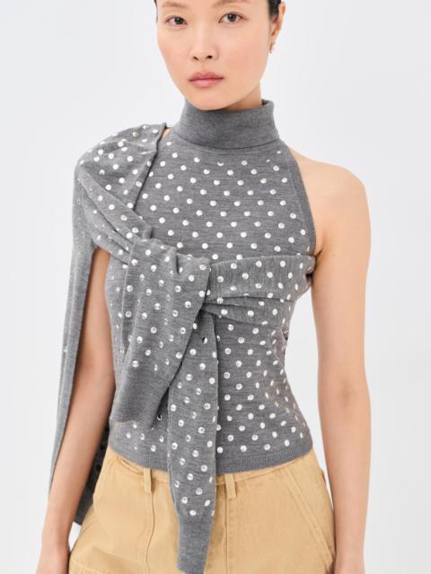 Monse Studded Halter Neck Top with Scarf