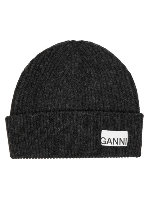 GANNI Ganni Ribbed Wool-blend Beanie