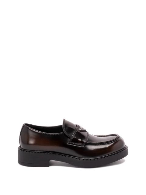 Prada Prada Men Chocolate Brushed Leather Loafers