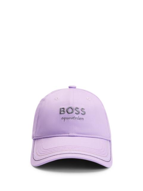 BOSS EQUESTRIAN EMBROIDERED-LOGO CAP WITH LEATHER STRAP