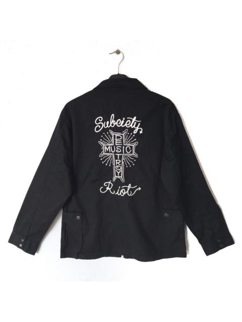 Other Designers Japanese Brand - Roit Subciety Destroys Music Embroidered Harrington Jacket