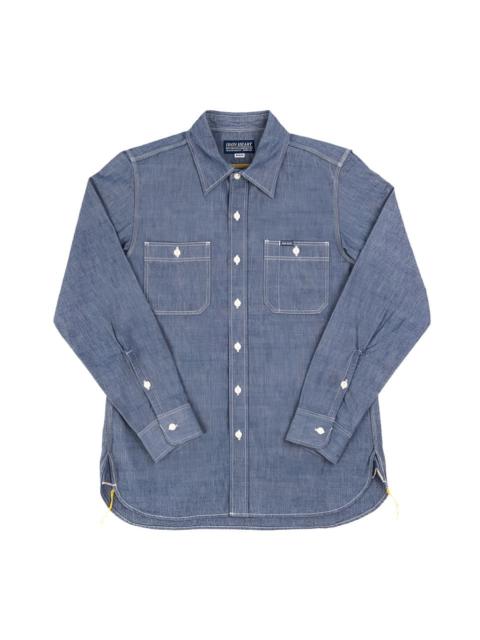 Iron Heart IHSH-21-BLU 10oz Selvedge Chambray Work Shirt Blue