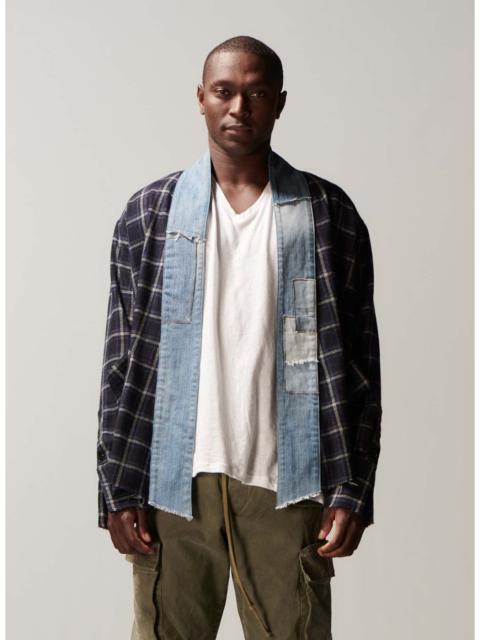 Greg Lauren Greg Lauren Navy Check GL 1 Kimono