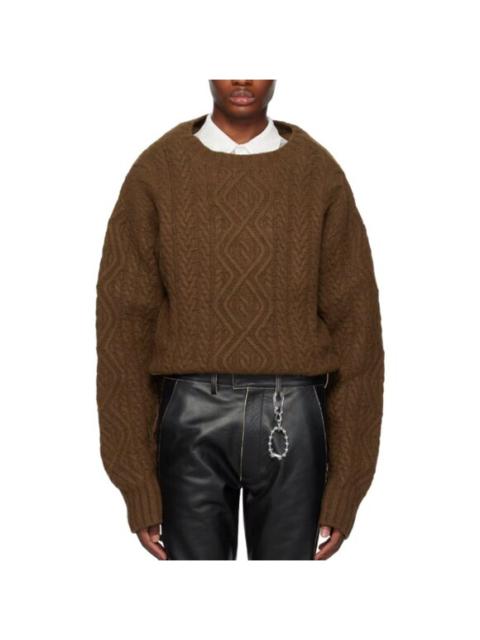 Martine Rose BNWT AW23 MARTINE ROSE BOILED CABLE DOLL CREW SWEATER M