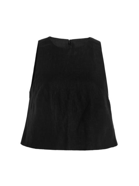 POSSE Exclusive Poppy Linen Cropped Top black