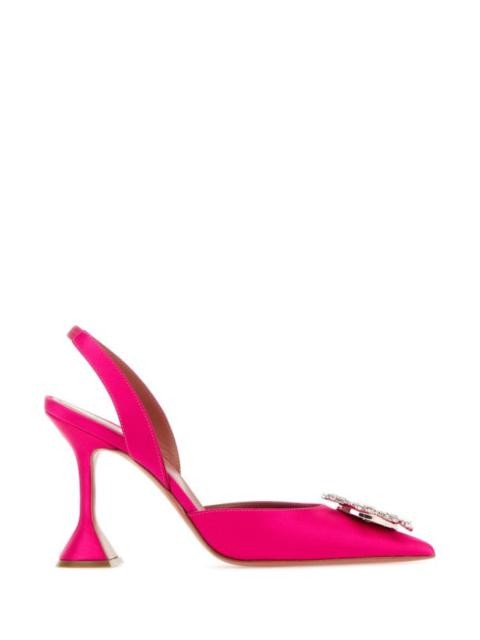 Amina Muaddi Amina Muaddi Woman Fuchsia Satin Begum Pumps