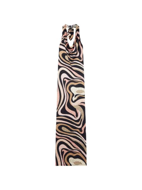 marmo-print dress