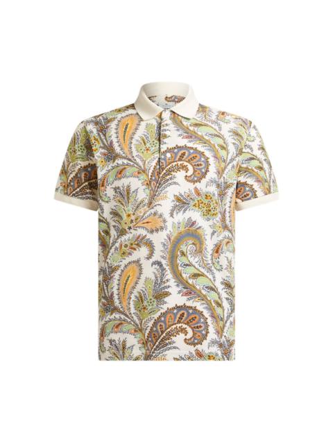 Etro paisley-print cotton polo shirt