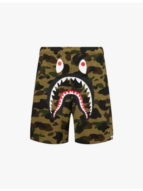 A BATHING APE® Camo Shark Printed Cotton Sweat Shorts