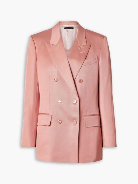 TOM FORD Double-breasted silk and wool-blend twill blazer