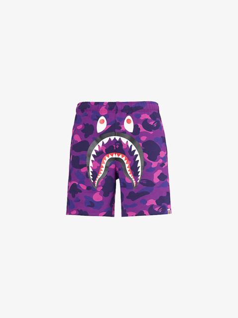 Shark cotton-jersey shorts