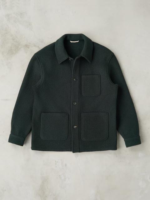 DE BONNE FACTURE Italian Boiled Wool Work Jacket - Blue Green