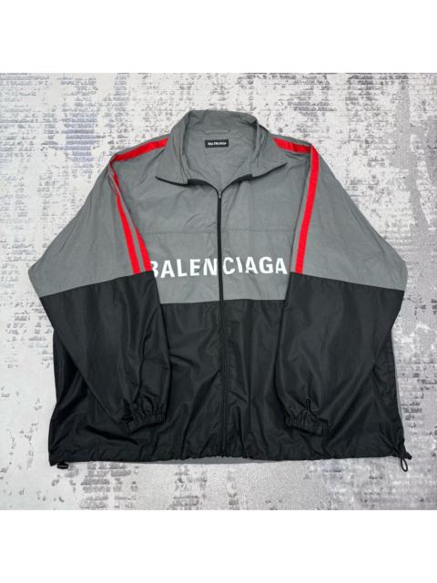 BALENCIAGA Balenciaga red stripe nylon logo windbreaker jacket