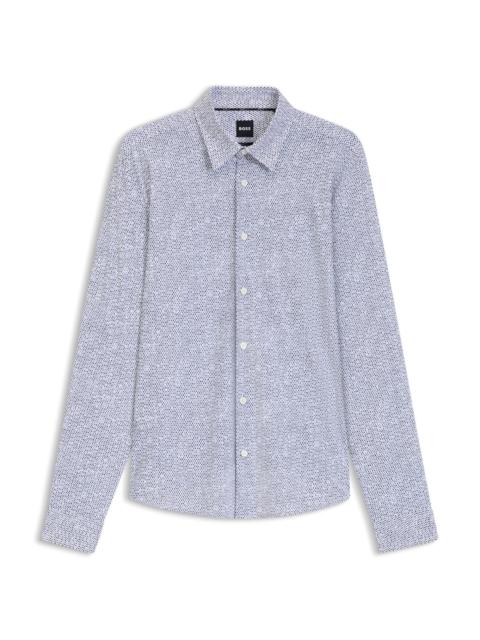 BOSS SLIM-FIT SHIRT IN PRINTED PERFORMANCE-STRETCH JERSEY