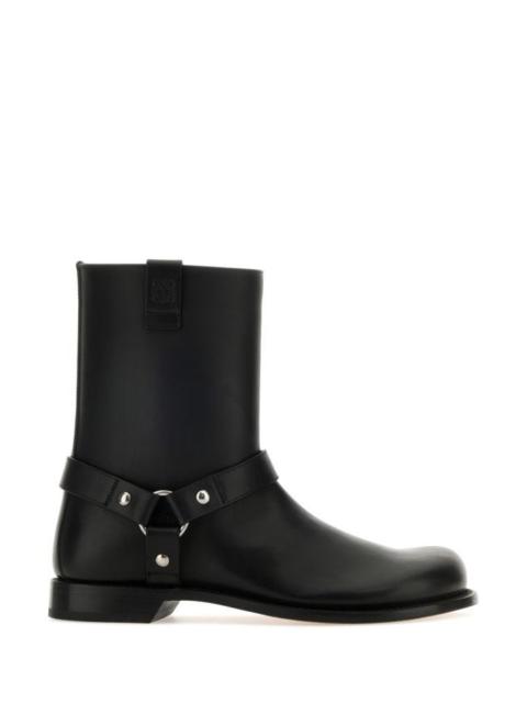Loewe Men Black Leather Campo Biker Boots