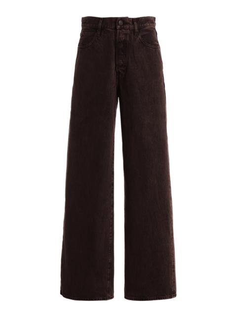 FRAME The Collegiate Rigid High-Rise Wide-Leg Jeans brown