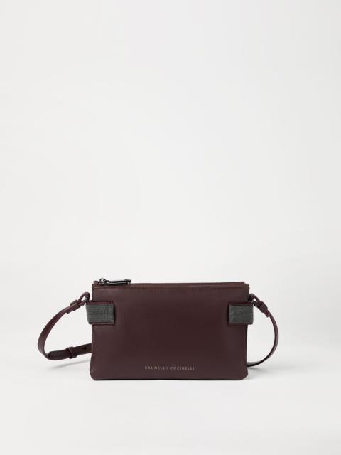 Brunello Cucinelli Essence mini shoulder bag in calfskin with precious bands