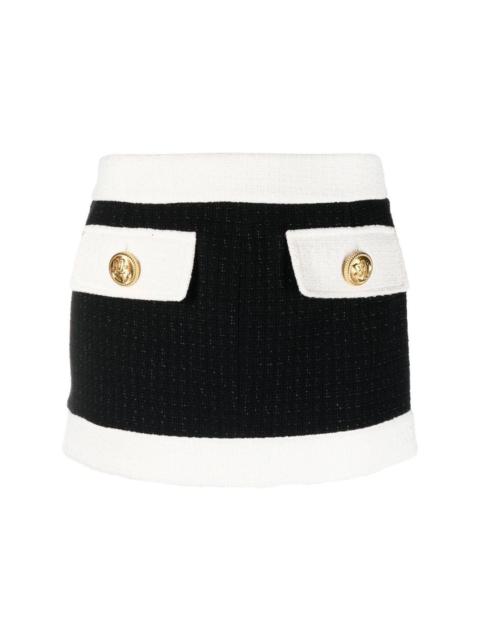 two-tone tweed miniskirt