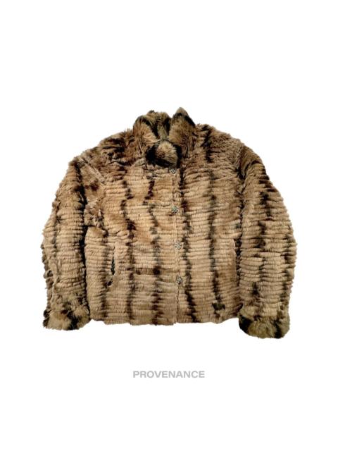 Balmain Balmain Reversible Rabbit Fur Jacket - Olive/Brown M W12