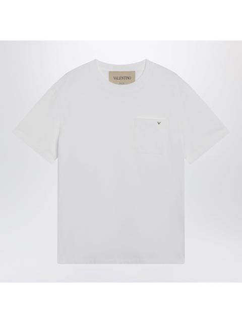 Valentino Valentino White Cotton T-Shirt With Vgold Men