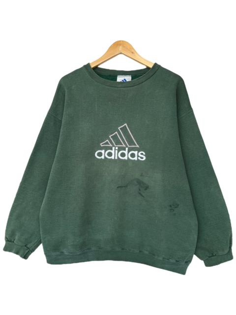 adidas Vintage 90s Adidas Trefoil Biglogo Green Baggy Sweatshirt