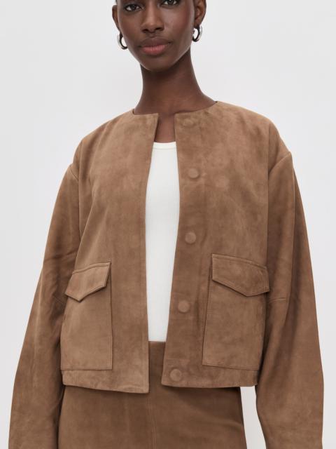 ST. AGNI Suede Utility Cocoon Bomber