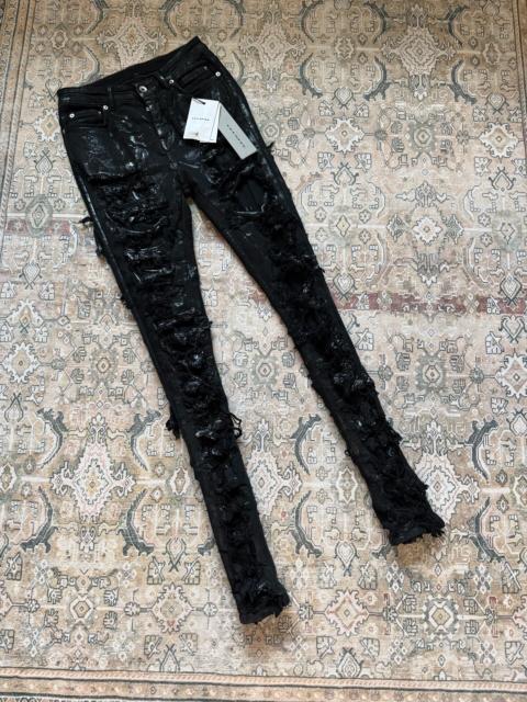 Rick Owens Rick Owens Drkshdw Distressed Waxed Jeans
