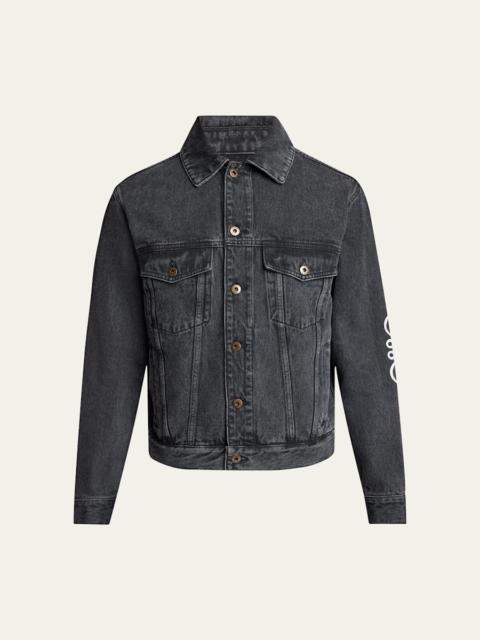 Loewe Men's Anagram Elbow Trucker Jacket