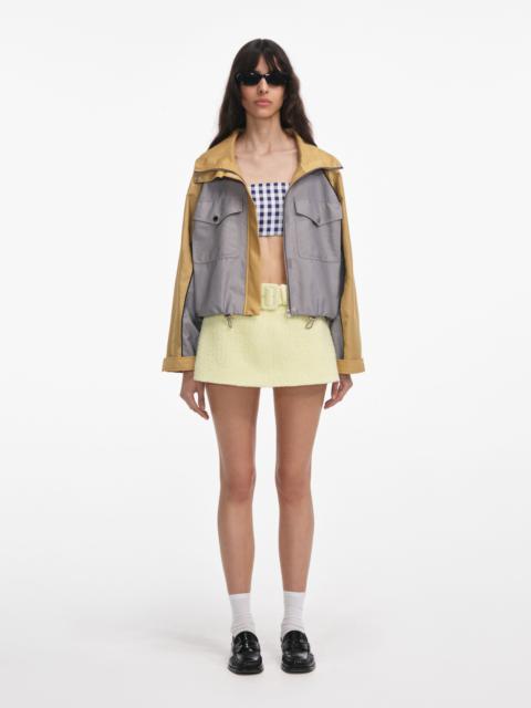 self-portrait Grey Nylon Cropped Windbreaker