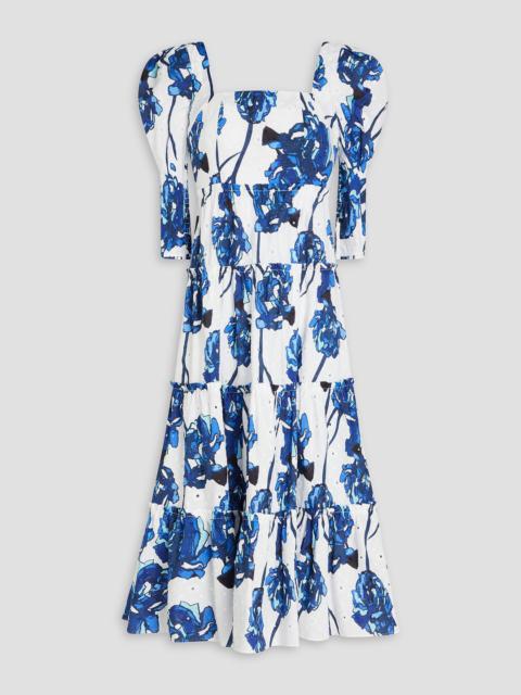 DIANE VON FURSTENBERG Nora floral-print broderie anglaise cotton midi dress