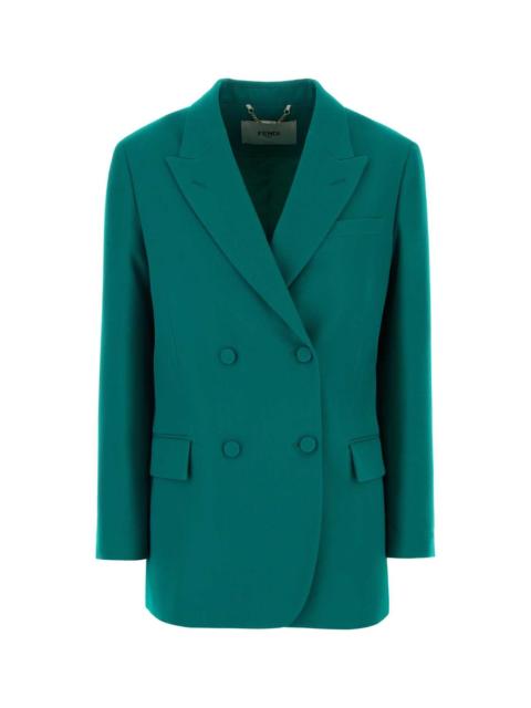 FENDI Fendi Women Turquoise Grain De Poudre Blazer