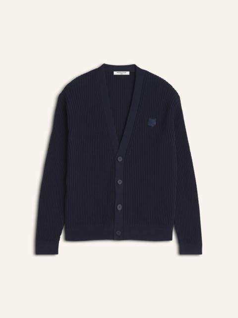 Maison Kitsuné FOX HEAD COTTON RIBBED CARDIGAN