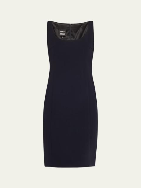 AKRIS Scoop Neck Wool Crepe Sheath Dress