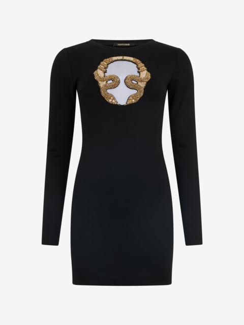 Roberto Cavalli Mini Dress with Gold Embroidery