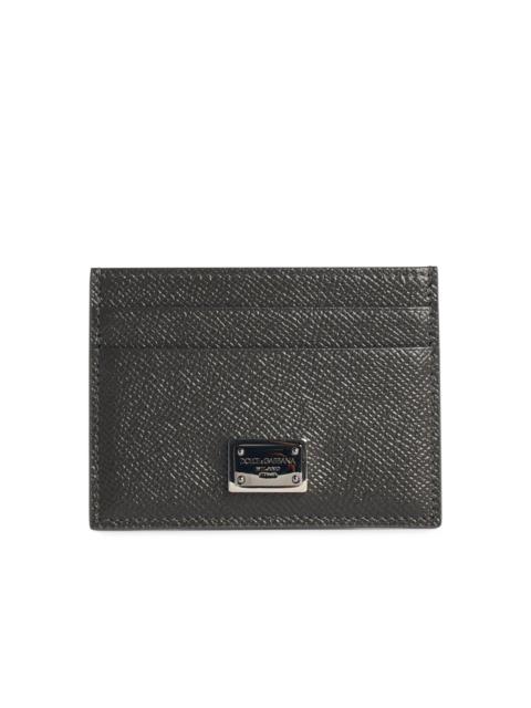 Dolce & Gabbana Dolce & Gabbana Dove Grey Leather Card Holder Men