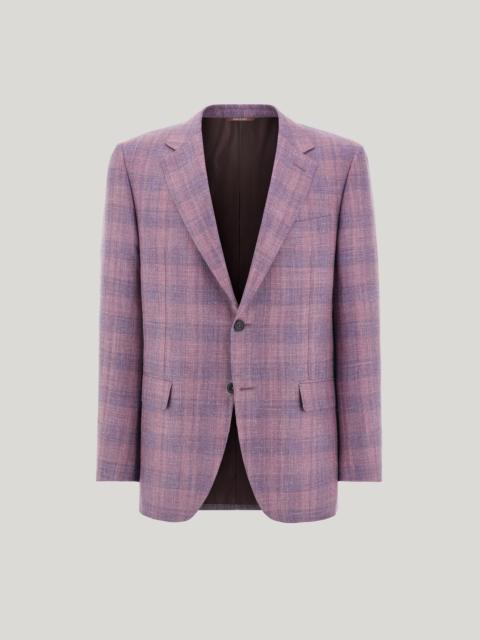 Canali MAUVE CASHMERE, LINEN AND SILK REGULAR-FIT JACKET