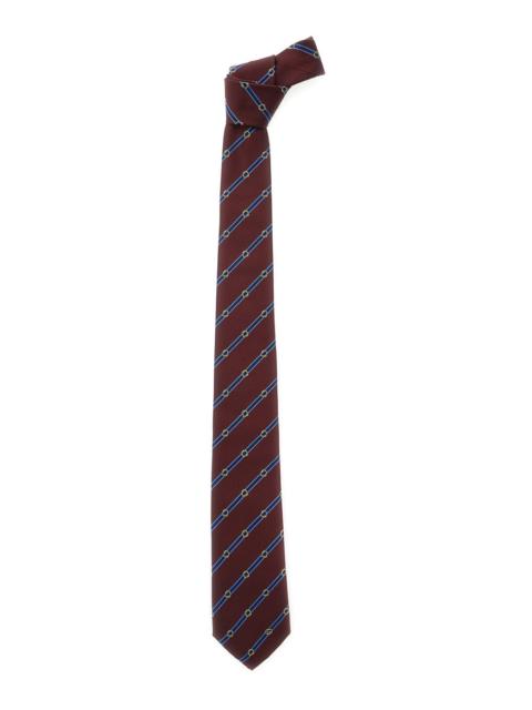GUCCI Gucci Men Bordeaux Tie With All-Over Striped Motif In Silk Man