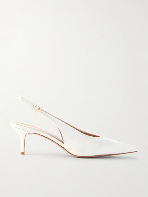 Gianvito Rossi Robbie 55 Polished-leather Slingback Pumps