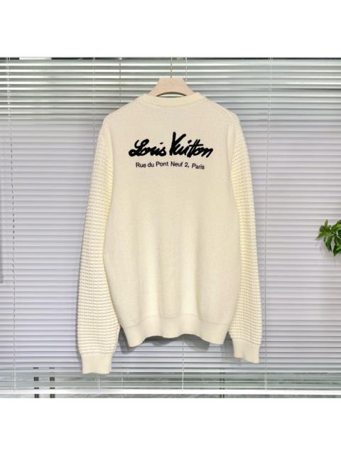 Louis Vuitton Louis Vuitton Sweater Embroidered Logo Color-Block Off-White Knit Sweater