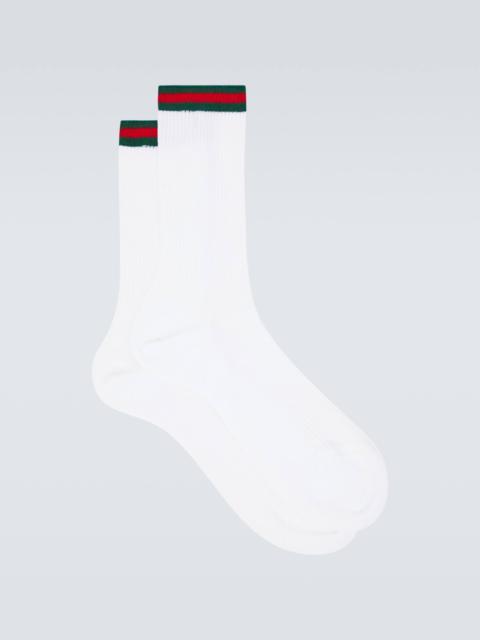 GUCCI Web Stripe cotton-blend socks
