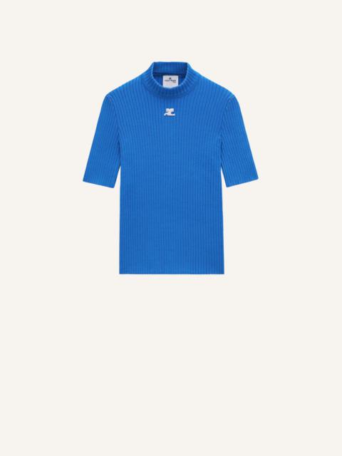 courrèges REEDITION SHORT SLEEVES RIB KNIT SWEATER