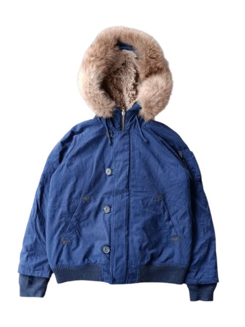 Other Designers Le Grande Bleu (L.G.B.) - Japanese brand moussy real fur hoodie bomber jacket