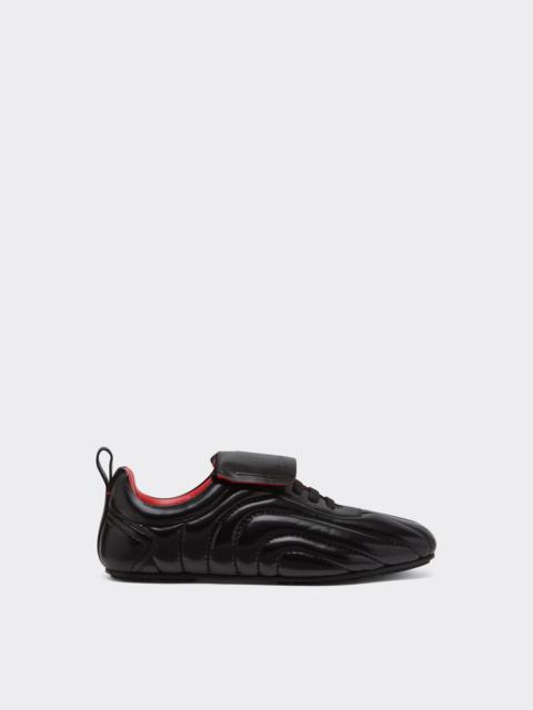 Ferrari Running trainers in wet-effect leather