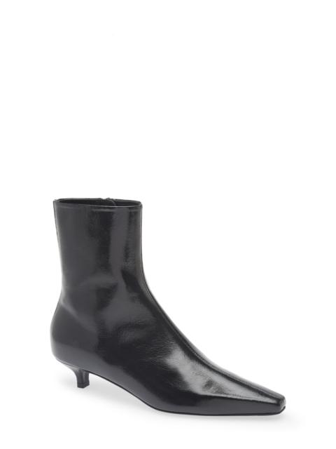 TOTEME TOTEME Slim Kitten Heel Pointed Toe Bootie in Black at Nordstrom