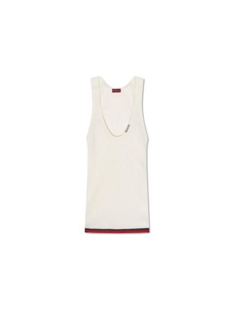 GUCCI GUCCI Cream Silk Sleeveless Top New & Authentic (Men's size: