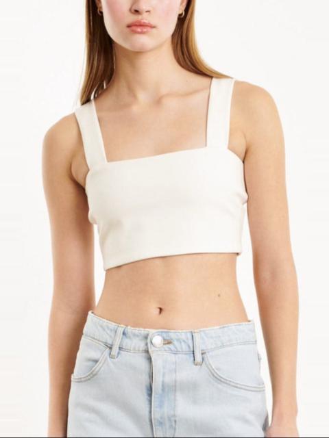 SPRWMN WHITE MICRO TUBE TOP WITH STRAPS