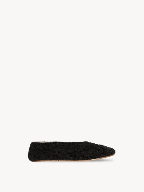 The Row Embroidered Stella Slipper in Leather and Glass