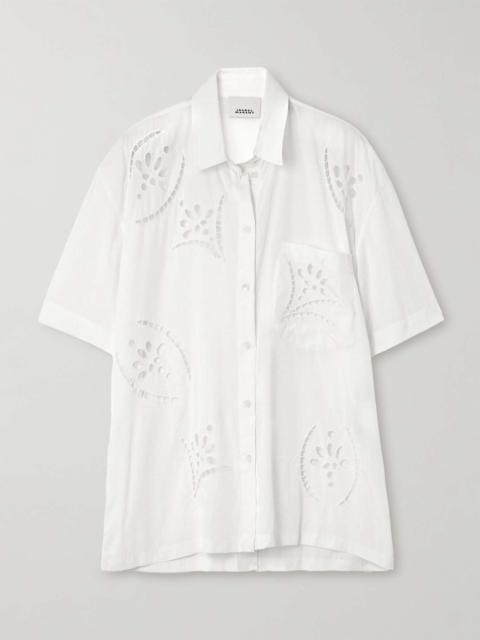 Bilya oversized broiderie anglaise modal-blend poplin shirt