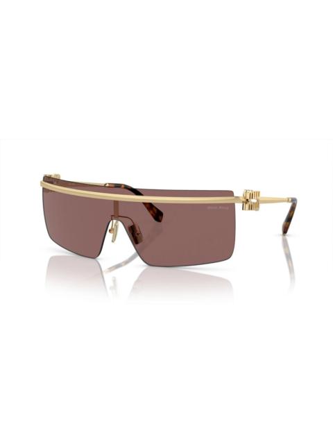Miu Miu Miu Miu Brown Shield Ladies Sunglasses MU 50ZS ZVN70D 142
