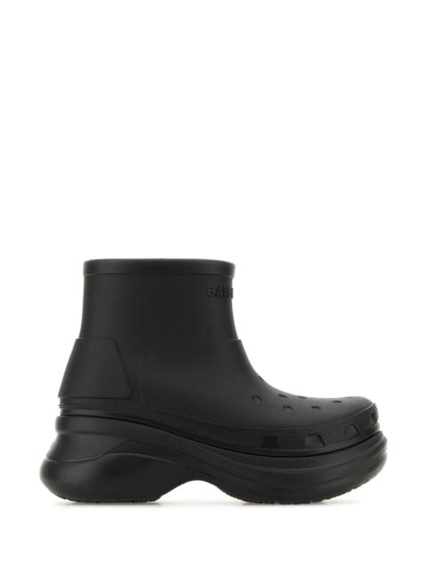 BALENCIAGA Balenciaga Women Black Rubber Balenciaga X Crocsâ„¢ Ankle Boots